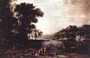 Claude Lorrain Landscape with Merchants sdfg Spain oil painting artist